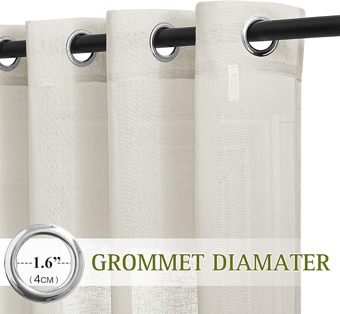 NICETOWN Natural Linen Curtains - Image 2