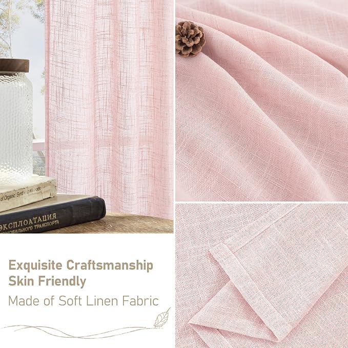 36 Inch Length Linen Semi Sheer Curtains - Image 6