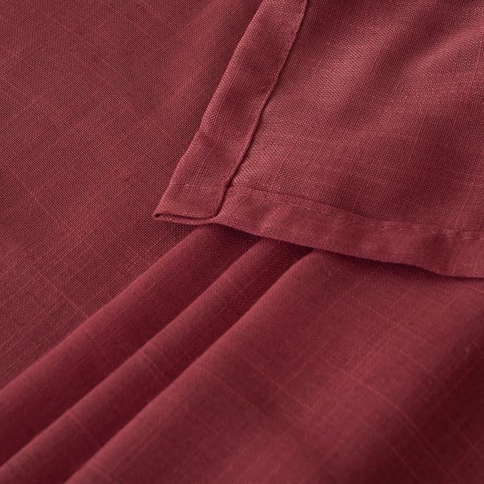 BGment Burgundy Linen Curtains 63 Inches Long - Image 8