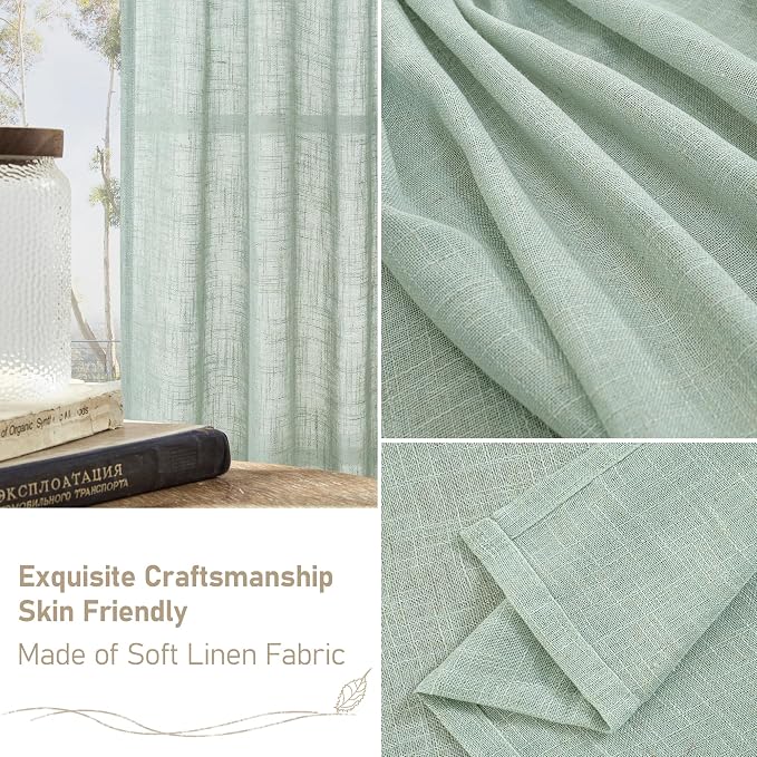 Sheer Linen Curtains 63 inches Long - Image 6