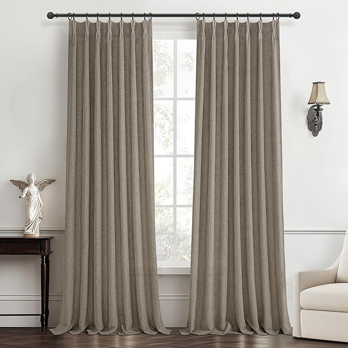Pinch Pleat Extra Long 132 Inch High Ceiling Curtains by PleatedDrapes