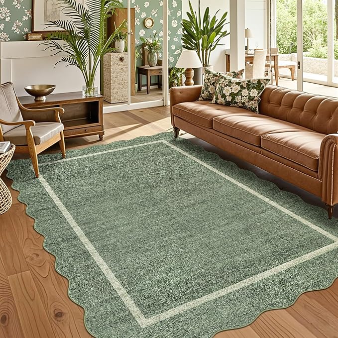GarveeHome Scalloped Washable Area Rug 8x10 Rug - Image 2