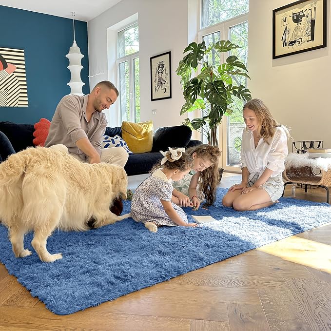 OLANLY Area Rugs for Living Room Bedroom, Machine Washable 4x5.9 ft Soft Fluffy - Image 7