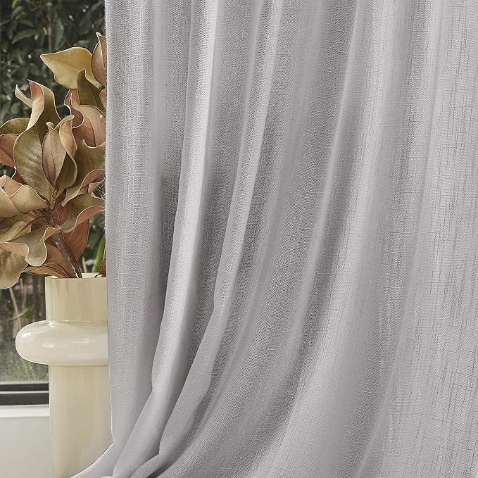 MYSKY HOME Grey Curtains 84 Inch Length, Living Room Curtains & Drapes Boho - Image 9