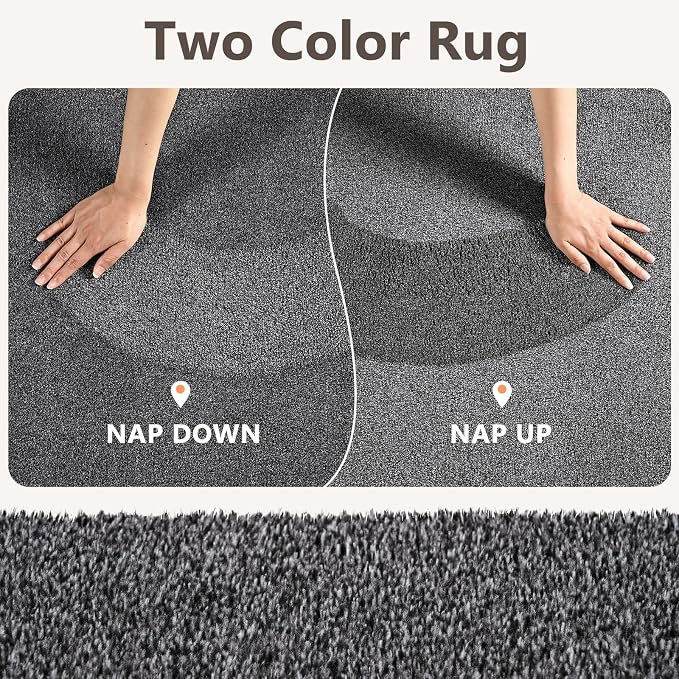 5x7 Black/White Area Rug Washable Non-Slip Soft - Image 9