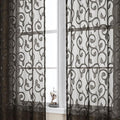 OWENIE Furman Chocolate Sheer Curtains 72 inches Long by OWENIE