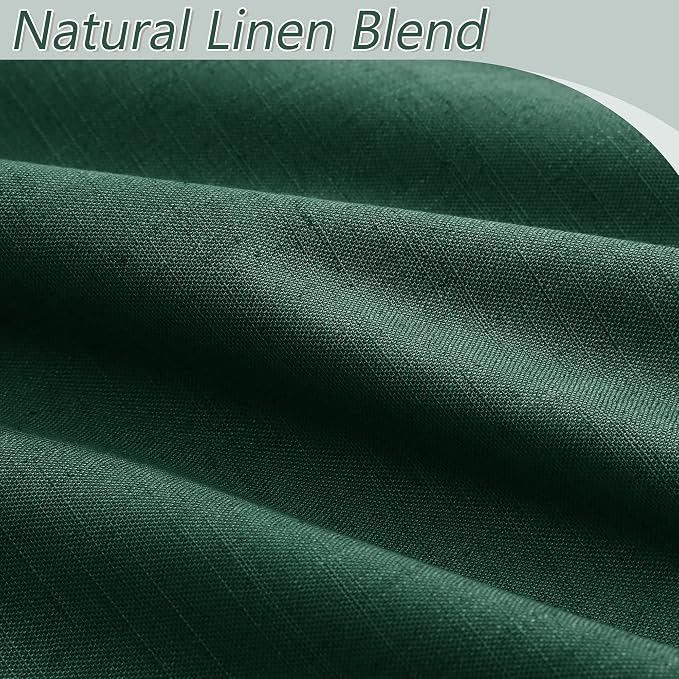 Guken Dark Green 100% Blackout Curtains 96 Inch Length 2 Panels Set - Image 3