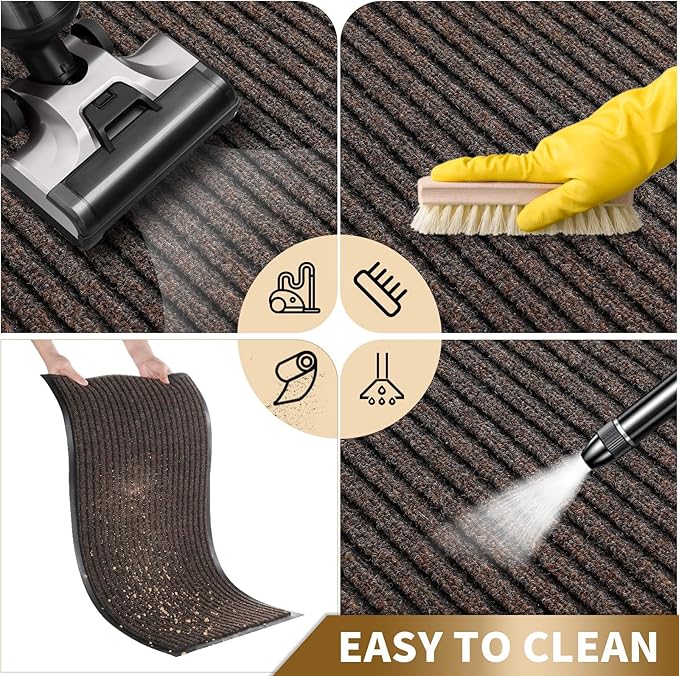 Yimobra Front Door Mat Outdoor Indoor Entrance, 100% Waterproof All-Season All Weather Doormat, Welcome Matt Outside Entry, Non Slip, Low Profile, Heavy Duty Patio Porch Floor Mats,29.5 x 17