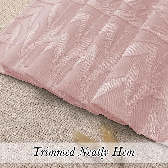 Lecloud Leia 14 Inch Blush Pink Sheer Valances - Image 2