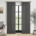 102 Inches Pinch Pleated Light Filtering Linen Charcoal Grey Curtains 50W | by Twodrapes