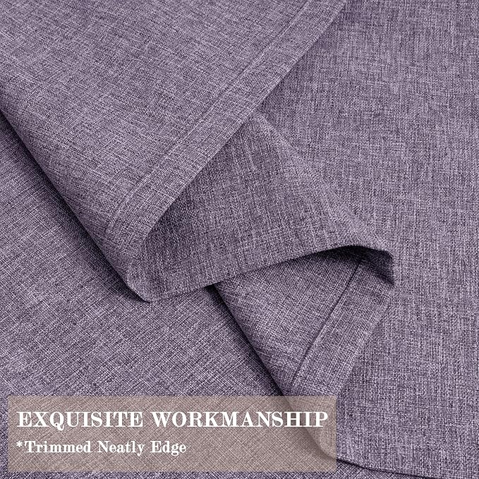 Room Divider Curtains Screen Partitions, Linen Look 100% Blackout Drapery 84 Inches Long, 120" Wide Pinch Pleated Window Drapes, Privacy Protecting, Light Blocking, (1 PC, Violet)