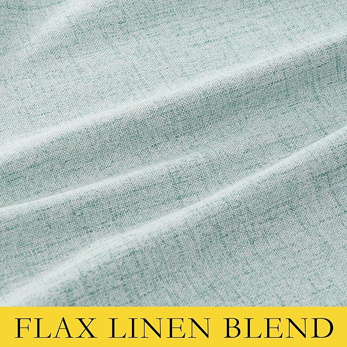 NICETOWN Seafoam Green Thick Linen Blend 100% Blackout Curtains - Image 9