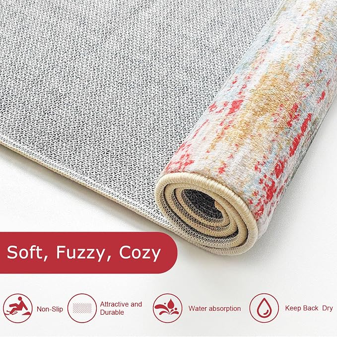 KOZYFLY Area Rug 3x5 Modern Ombre Living Room Rug, Washable Rugs - Image 6