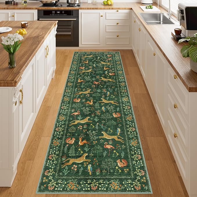DUKINO 2x6 Runner Rug, Washable Animal Kitchen Rugs Non Slip, Low Pile - Image 5