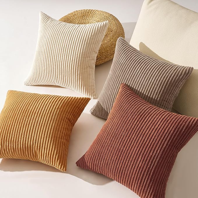 Topfinel 24x24 Inch Pillow Covers Set of 4 Yellow Brown Gradient Farmhouse - Image 5