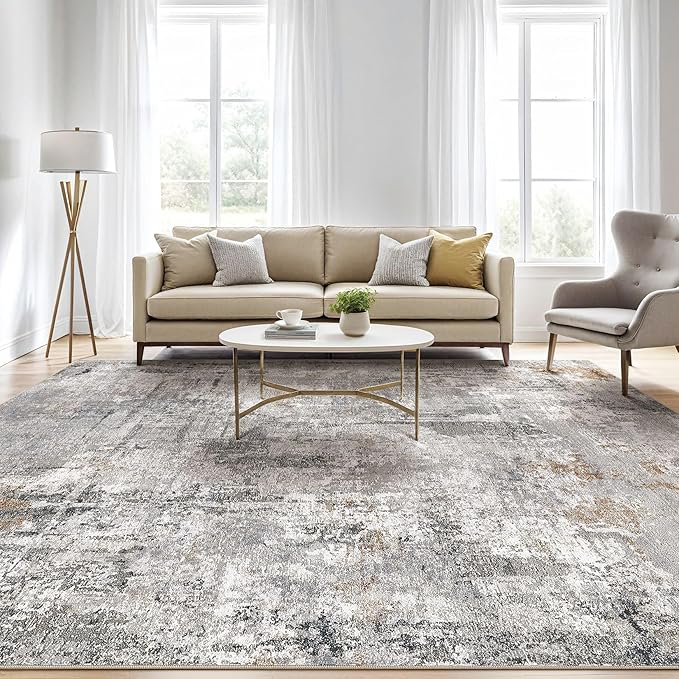 LOONGRUG 9x12 Area Rug Washable Large Neutral Modern Living Room Rugs | - Image 5