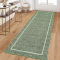 GarveeHome Scalloped Washable Runner Rug 2x6 Non Slip Kitchen Rugs Green | by GarveeHome