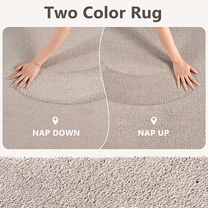 3x5 Oatmeal/White Area Rug Washable Non-Slip Soft Thin - Image 9