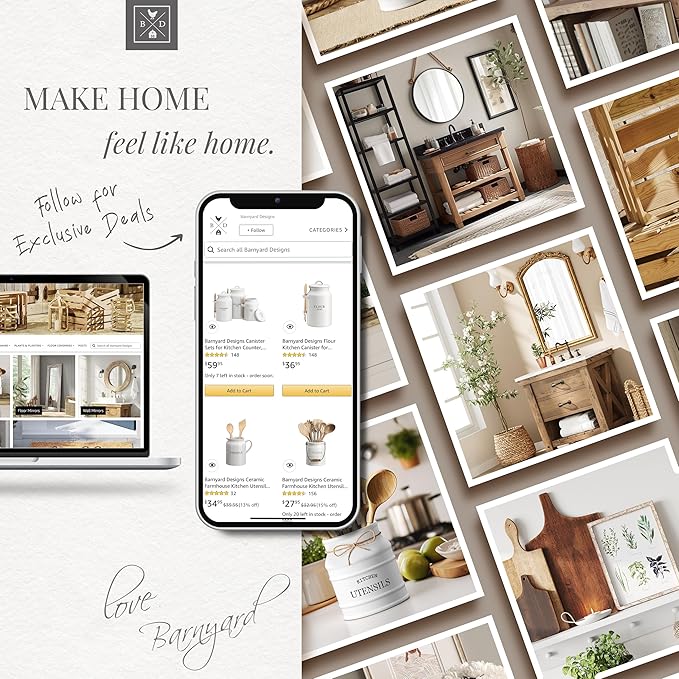 Barnyard Designs Natural Coco Coir Heavy Duty Backing Doormat - Large Cute Non-Slip Front Door Welcome Mat for Outside Entrance or Porch Entry, Brown (17x30, Hello Wreath)