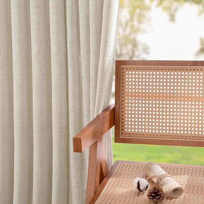 YoungsTex 108 Inches Long Linen Curtains 2 Panels Set, Floor Length Drapes - Image 7