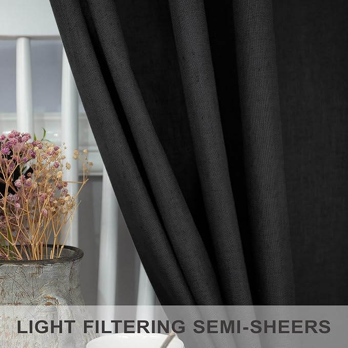 Black Long Drapes 108 Inch Length - Image 3