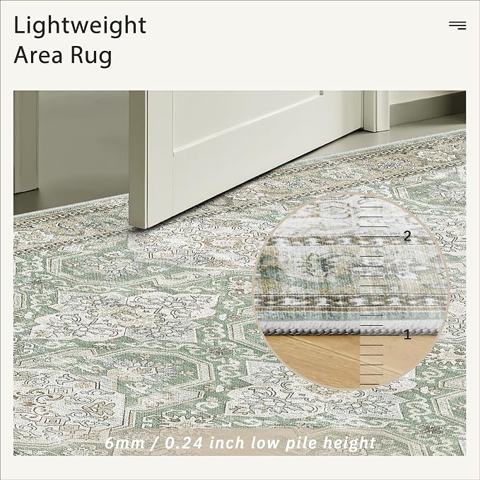 3x5 Rug, Small Area Rug for Kitchen, Machine Washable Non-Slip Throw Rug - Image 7