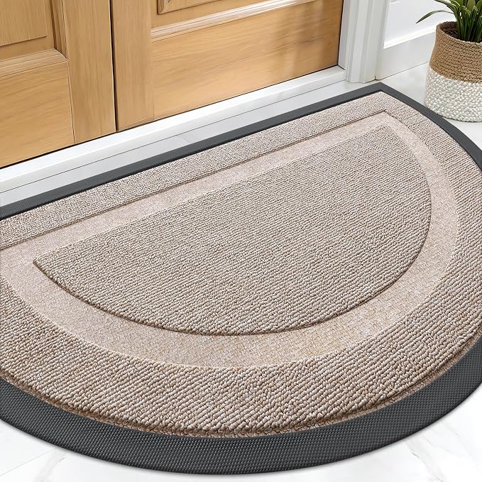 OLANLY Half Circle Front Door Mat Outside 33x21 All-Season Rubber Doormat | by OLANLY