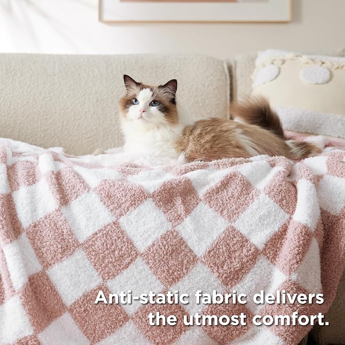 Bedsure GentleSoft Checkered Twin Blanket - Image 4