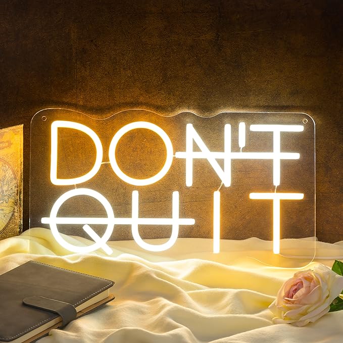 Don't Quit LED Neon Sign for Wall Decor, DO IT Neon Lights Party Decorations, USB Powered Switch Neon Lights lighting adjustable for Office Room, Gym Room, Man Cave, Gamer Room