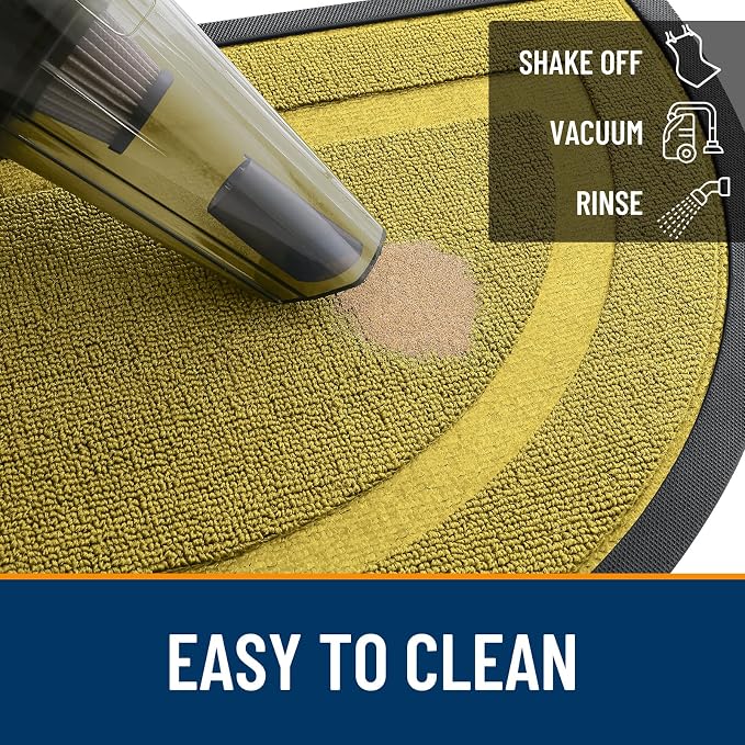 OLANLY Half Circle Front Door Mat Outside 35x23 All-Season Rubber Doormat | - Image 5