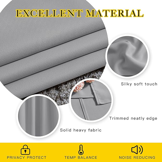 NICETOWN Bedroom Blackout Curtains Panels - Image 5