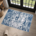 2x3 Washable Entryway Rug: Modern Abstract Indoor Soft Carpet Blue | by FXRHLP