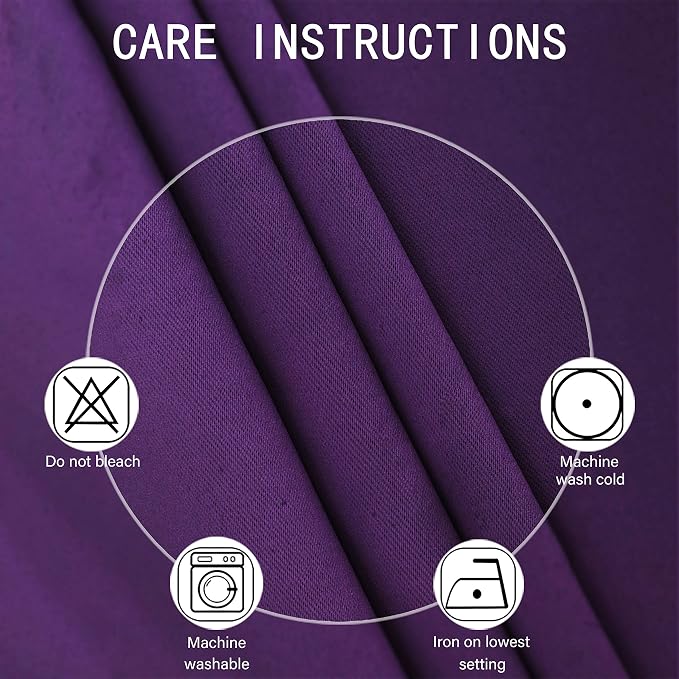 Blackout Curtains 66 x 84 inch/Purple Curtains Set of 2 Panels/Thermal - Image 4