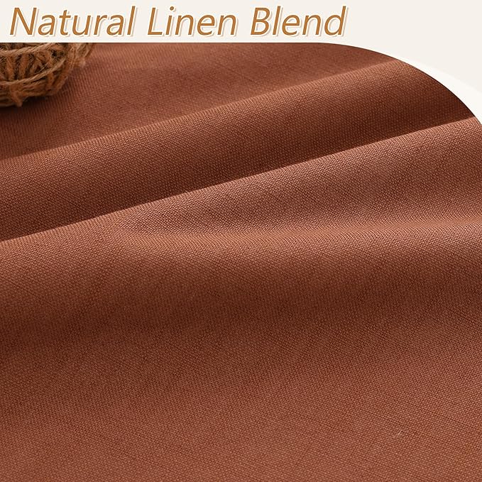 Guken Terracotta 100% Blackout Curtains 90 Inch Length 2 Panels Set Fall - Image 3
