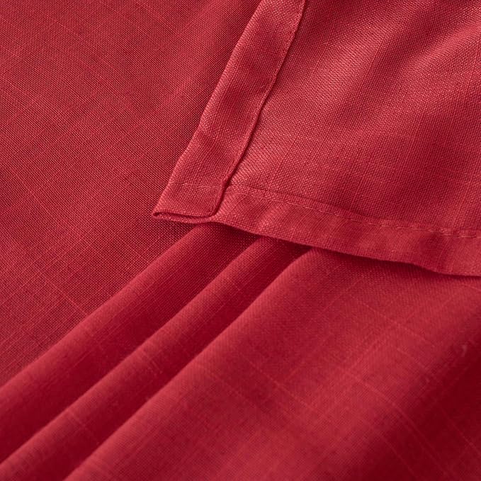 BGment Red Linen Curtains 54 Inch Length - Image 8