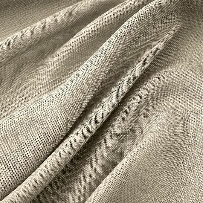 MIULEE Oatmeal Linen Curtains 84 Inch Length 2 Panels - Image 4