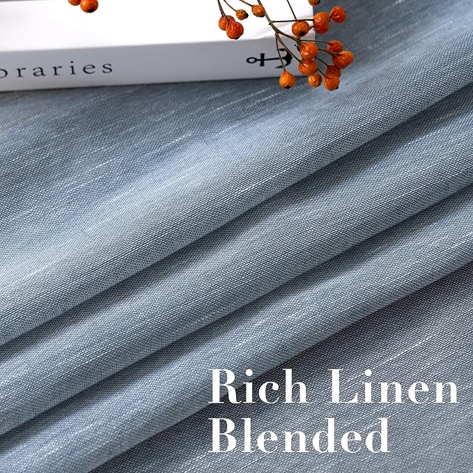 H.VERSAILTEX Linen Semi Sheer Curtains 72 inch Length Energy Saving Easy Care - Image 4