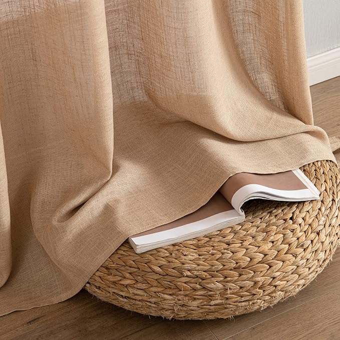 MIULEE Brown Linen Curtains 52x72 Inch - Image 7