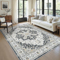 5x7 Area Rugs for Living Room, Large Washable Rug, Dining Room, Low Pile by Zesthome