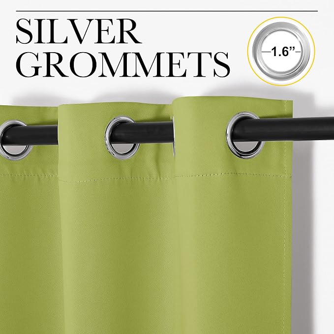 NICETOWN Fresh Green Blackout Curtains 90 inches Length - Image 2