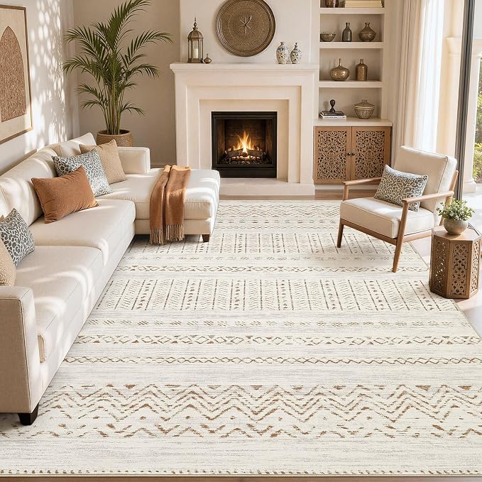 cotiled Boho 8x10 Area Rugs for Living Room: Large Moroccan Washable Rug | - Image 7