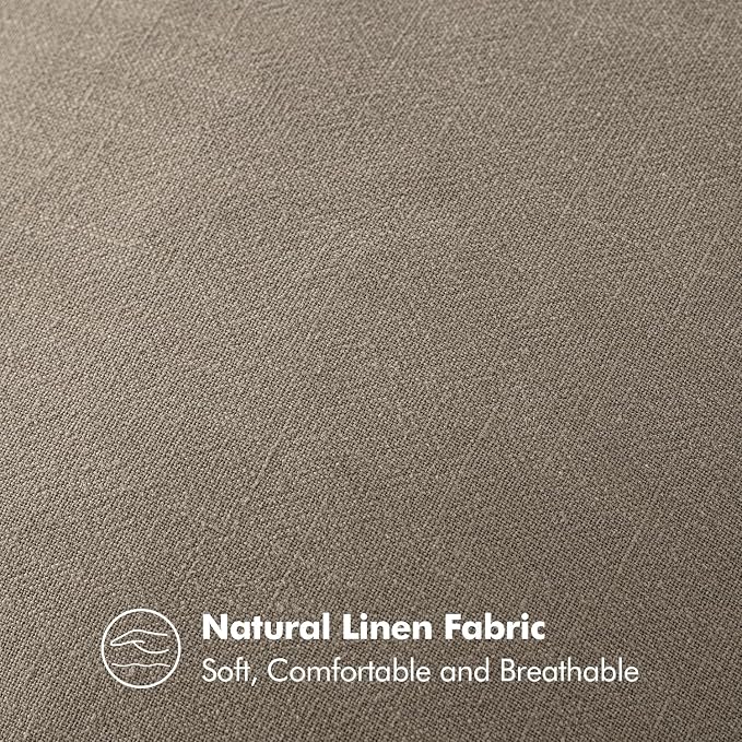 MIULEE Decorative Linen Pillow Covers 18x18 Inch Tan Taupe | Boho Farmhouse​ - Image 4