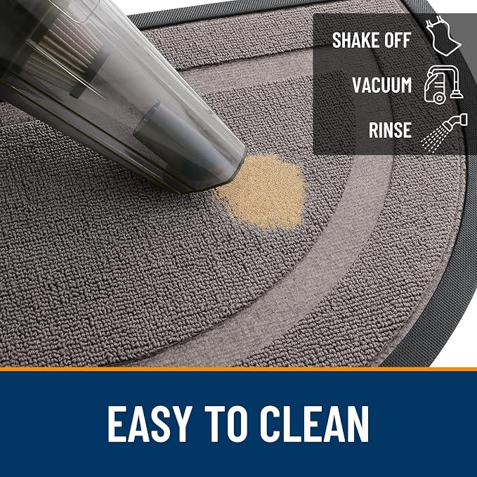 OLANLY Half Circle Front Door Mat Outside 29.5x17 All-Season Rubber Doormat | - Image 6