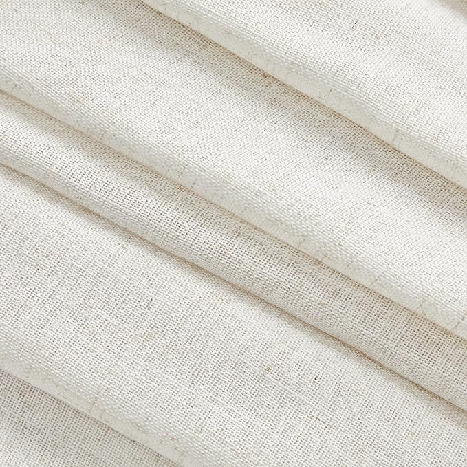 MYSKY HOME Country Curtains for Sliding Glass Door, Back Tab Semi Sheer Curtain - Image 6