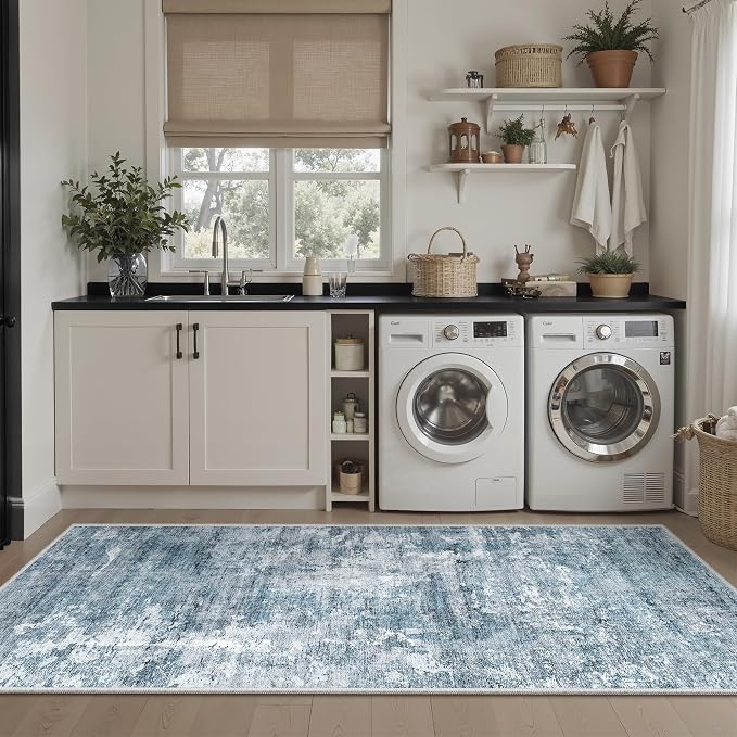 Runner Rug 2'x6' Abstract Washable Non-Slip Runner Rugs - Image 4