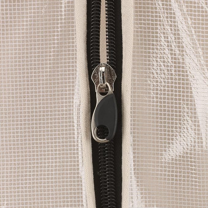 Household Essentials 3392-1 Cedarline Collection Hanging Garment Bag | Dress and Suit Protector | Natural Cotton Canvas,Off-White