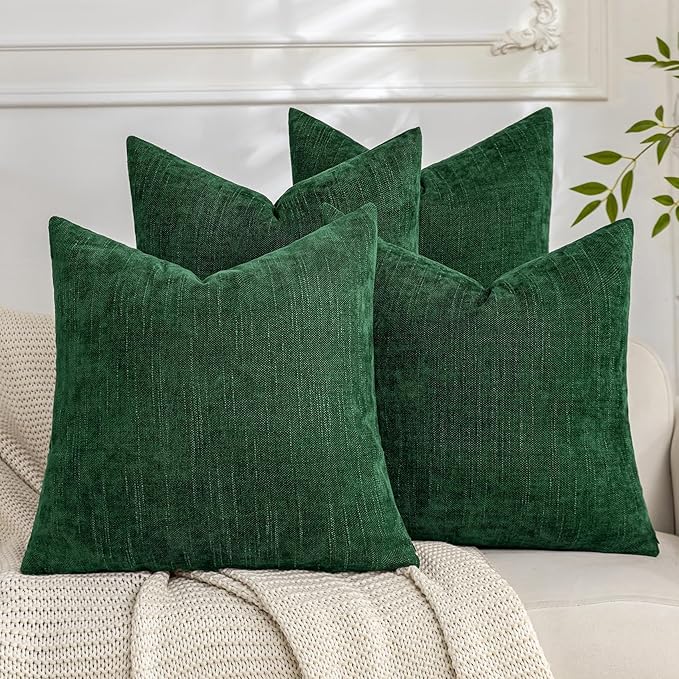 Set of 4 Soft Textured Decorative Throw Pillow Covers 24x24 Inch Cozy Farmhouse by Cozoomy
