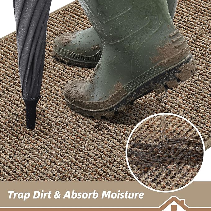 BEQHAUSE Dirt Trapper Door Mat 17" x 30", Non-Slip Doormats, Dirt Resist and - Image 3