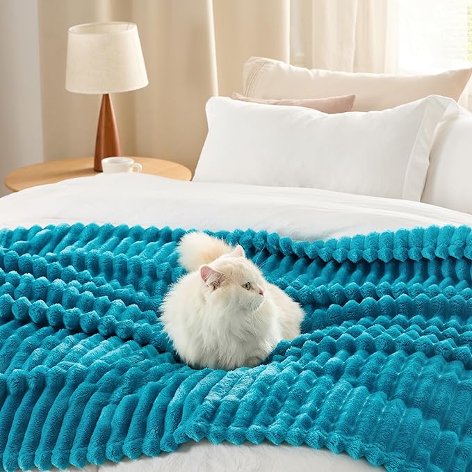 Bedsure GentleSoft Teal Twin Blanket - Image 4