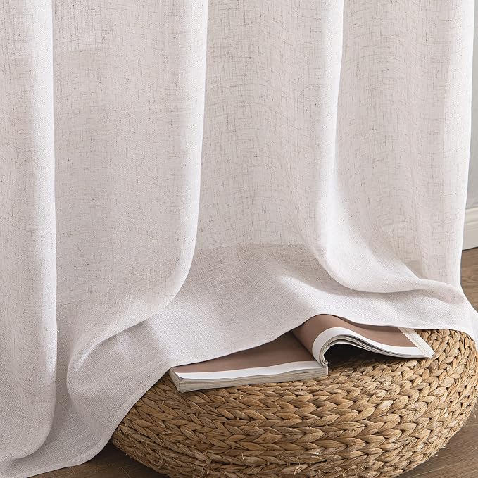 MIULEE White Linen Curtains 52x84 Inch - Image 7
